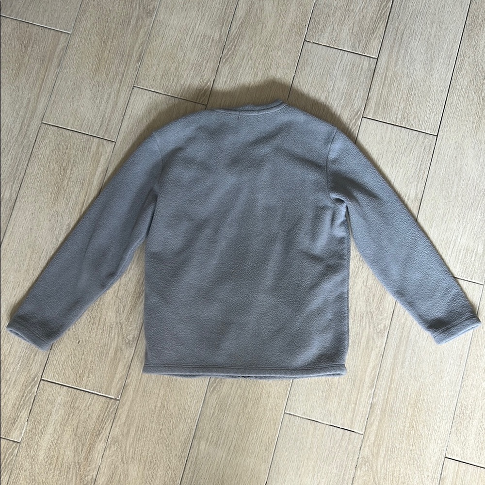 Light Gray Fleece Jacket with Stand-Up Collar and Sporty Design - Picture 4 of 6
